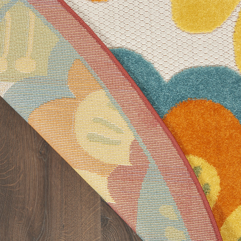 Tapis transitionnel multicolore Newton, Rond 5 pi 3 po