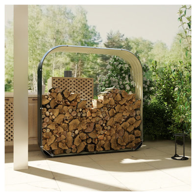 Support à bûches en bois pour l'extérieur Outsunny