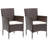  Dining Set Brown Poly Rattan 3 Piece Ergonomic Dining Set-231854456