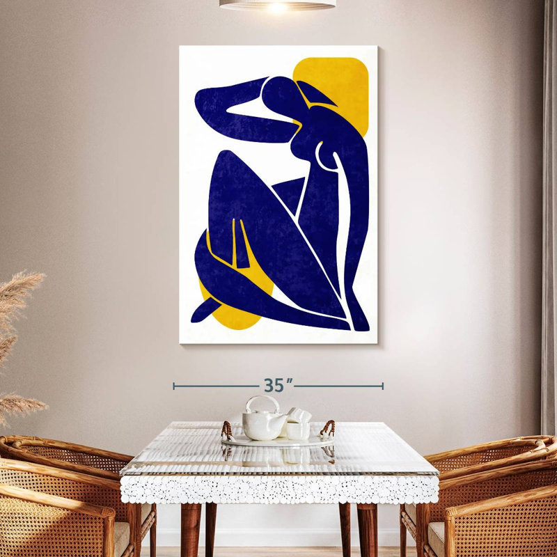 Silhouette de femme abstraite sur toile, H 51 po x l 34 po x P 1,25 po