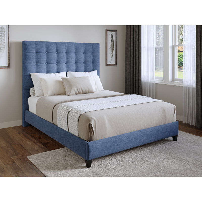Tête de lit tapissier Salm, Très grand, Bleu