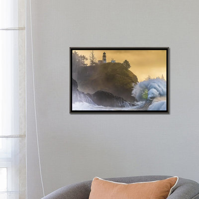 Cape Disappointment Lighthouse - Washington Coast King Tides - Wall Art Print - Framed Canvas