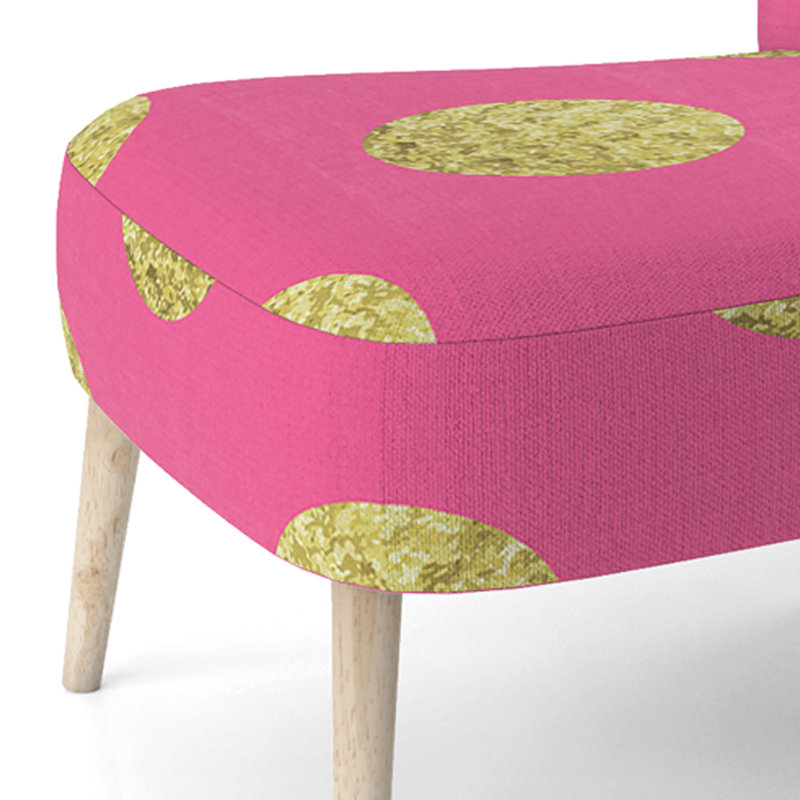 Fauteuil d'appoint rembourré à motif de cercles dorés