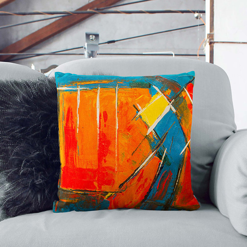 Abstract Square Throw Cushion, 55 x 55 cm, Stone