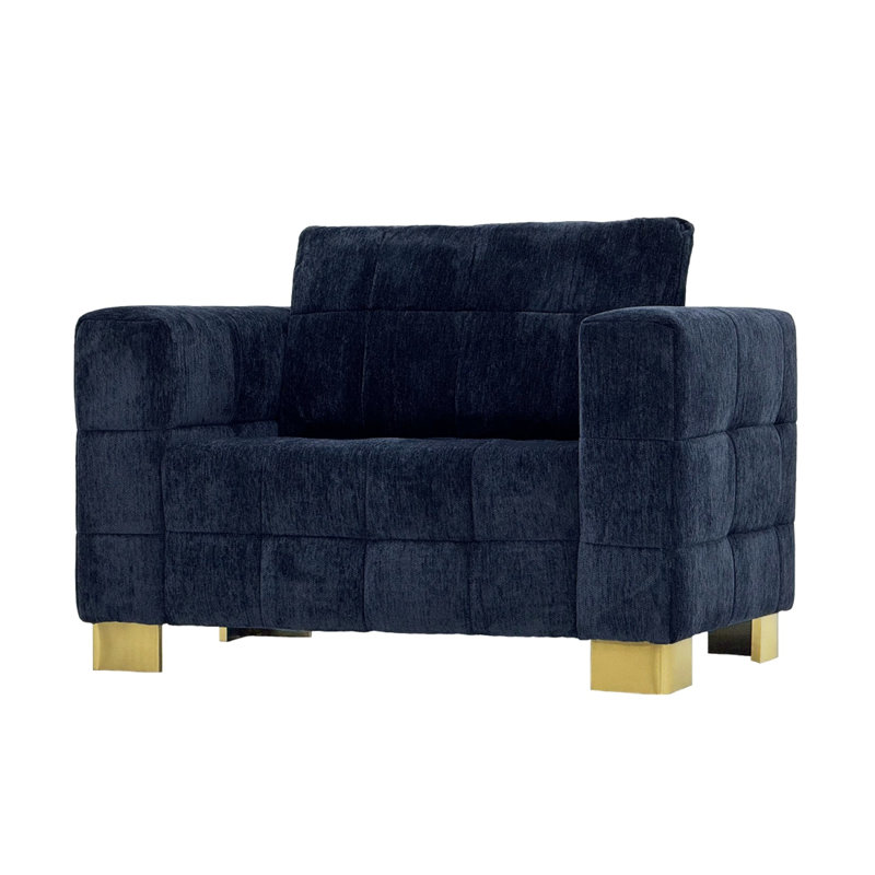 Canapé simple en chenille 49,41 po, Bleu