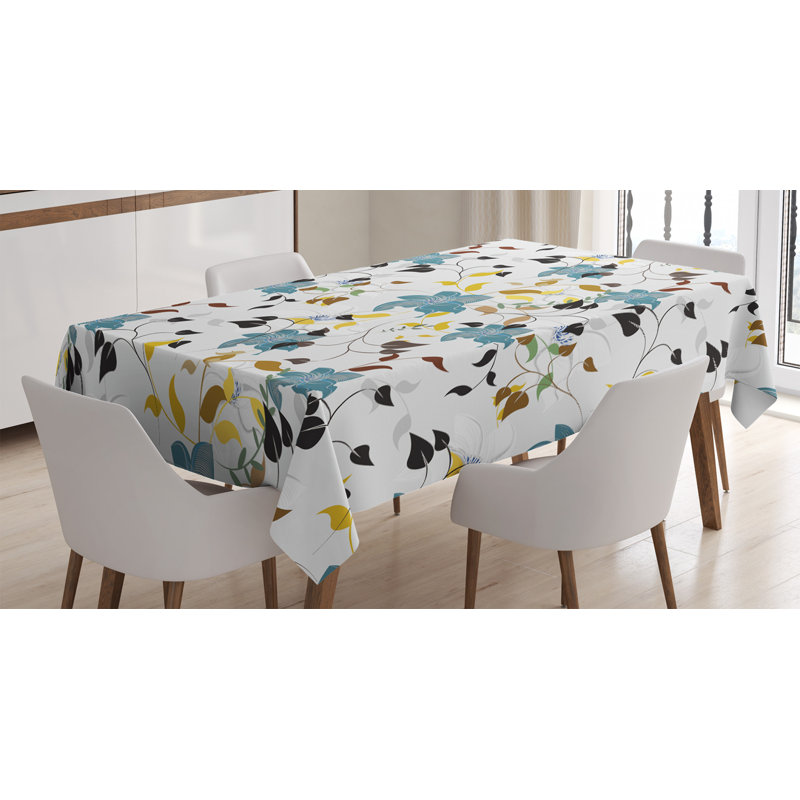 Ambesonne Leaf Tablecloth, Seasonal Flowers With Colorful Leaves Poison Ivy Plant In Contemporary Design Print, Rectangular Table Cover For Dining Room Kitchen Decor, 60" X 84", Multicolor