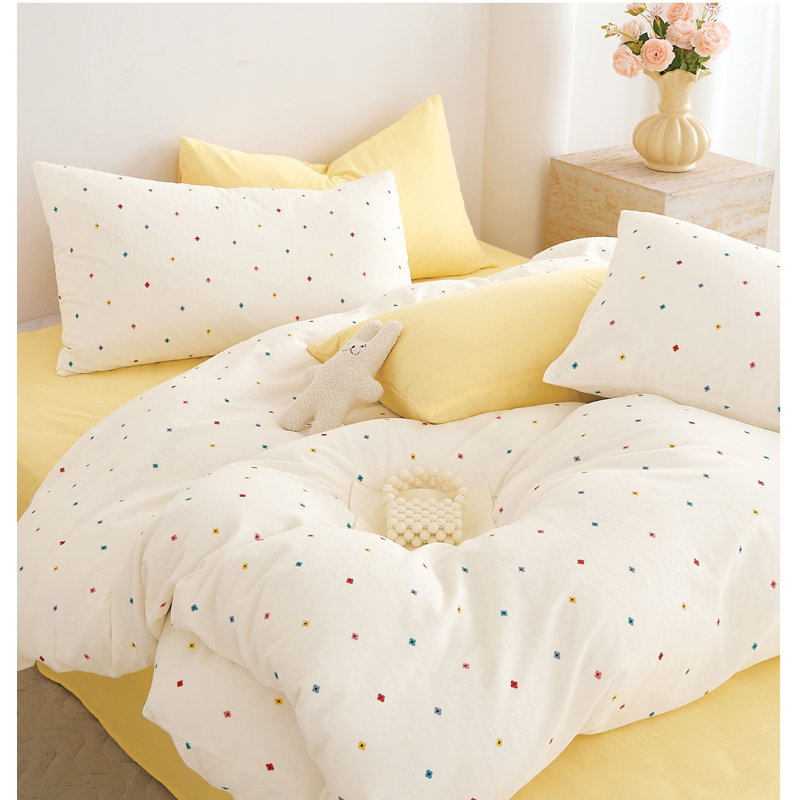 Ensemble d'édredon 100% coton Twinkle Spot, Édredon pour grand lit + 2 taies décoratives