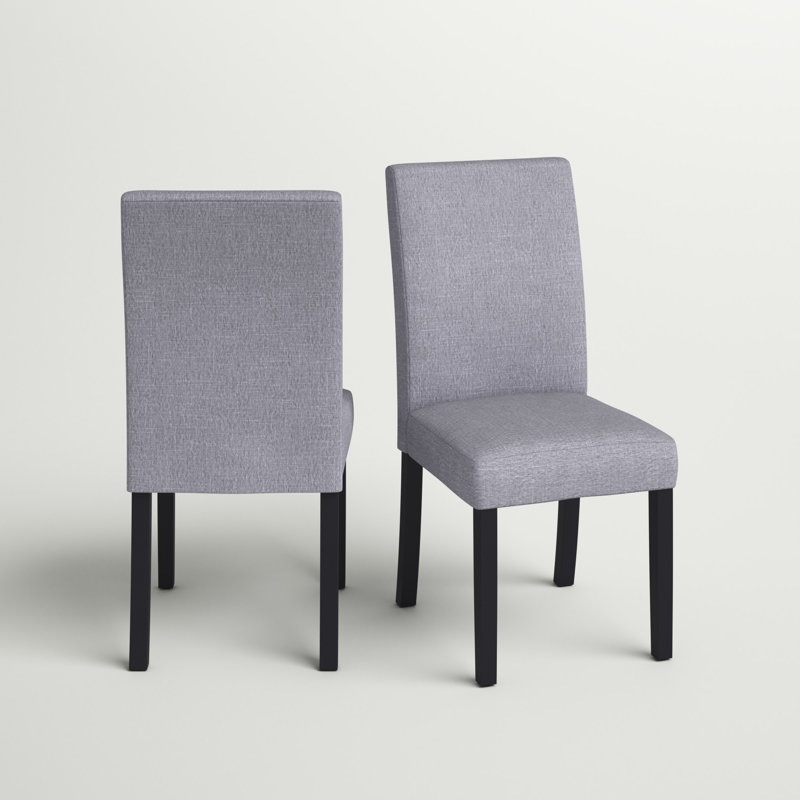 Chaise parsons rembourrée traditionnelle à dossier plein H 18,5 po Gillock, Gris