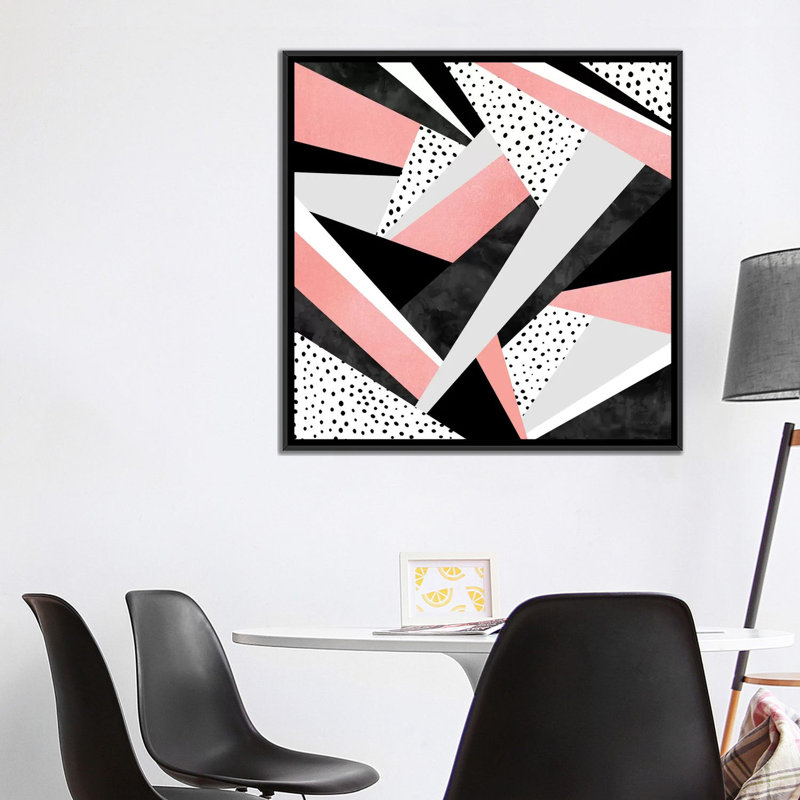 « happy fille », impression sur toile, H 18 po x l 18 po x P 1,5 po, Toile avec cadre noir, Pas de tapis