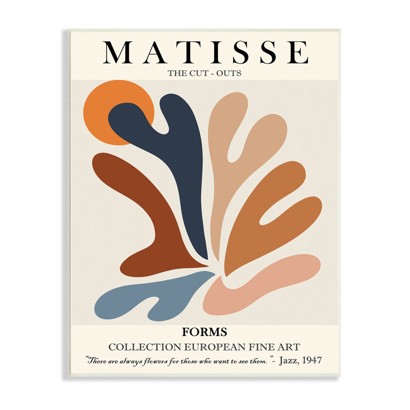"Matisse", formes découpées abstraites, art mural surdimensionné par Ros Ruseva, H 19 po x l 13 po, Bois