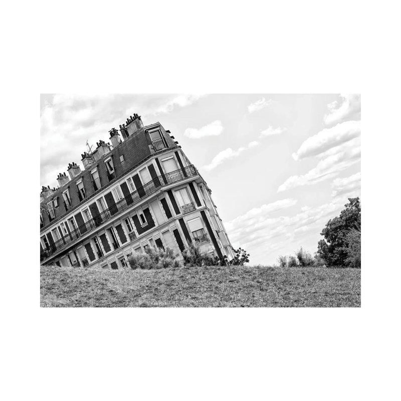 Black Montmartre Series - Sinking Building by Philippe Hugonnard - Wrapped Canvas Print, 20.32 cm H x 30.48 cm W