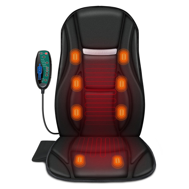 Snailax Vibration Back Massager with Heat, Heated Seat Massager with 8 Vibrating Motors & 5 Modes - SL-222