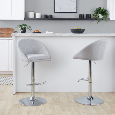 Matisse Highback Adjustable Barstool With Rounded T Footrest - Set Of 2