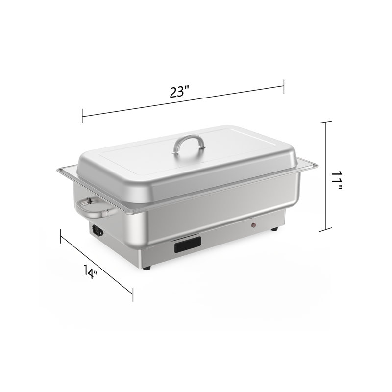 Réchaud électrique, ensemble de 9 réchauds rectangulaires en acier inoxydable, chauffe-plats commercial