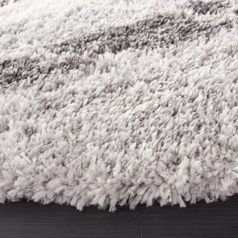 Fontana Shag 800 Performance Striped Rug, Round 6'7"