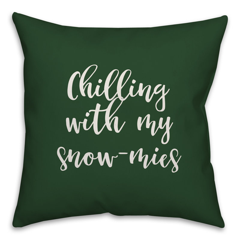 Coussin snowmies , Vert foncé, Housse de coussin