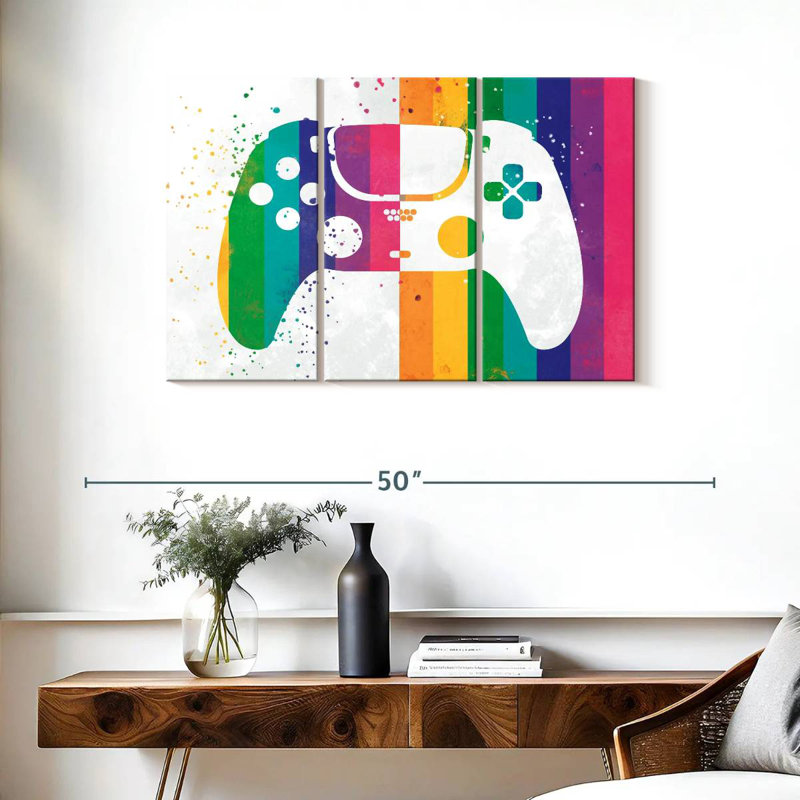 'Rainbow Splatter Controller, 24" H x 38" W