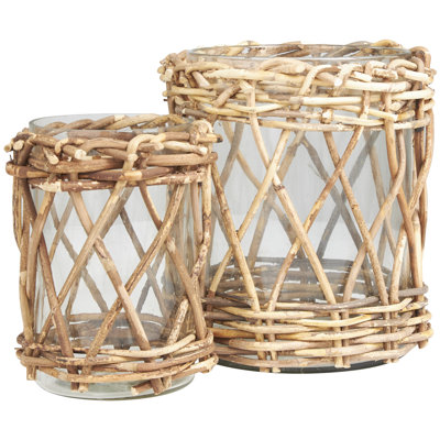 10.30'' H Wicker Tabletop Pillar