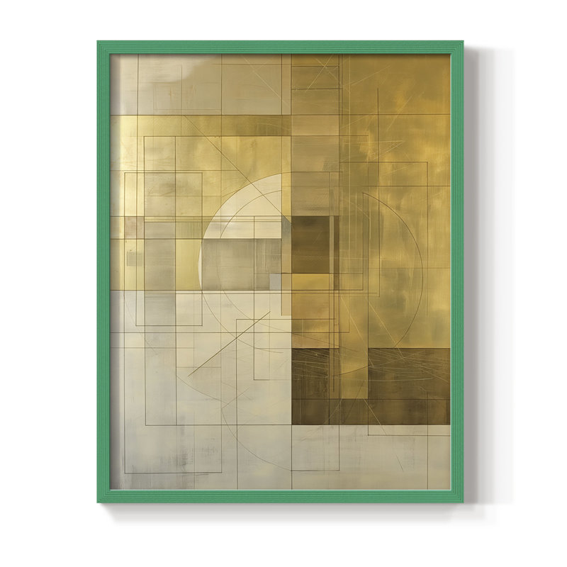 Série ABSTRACT Cxxiv - reproduction encadrée de qualité supérieure - prête à être accrochée - aucun clou requis, Vert
