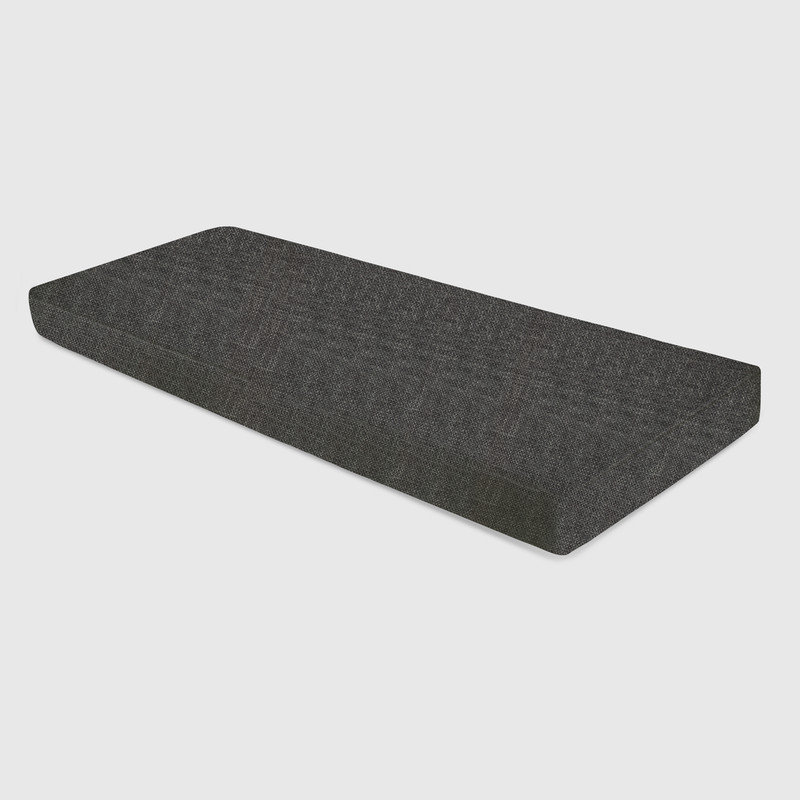 3'' H Customizable Bench Cushion For Indoor/Outdoor Furniture/Chair/Window Seat, Premium 75D High-Resilience Foam, Dark Gray