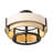 Blonde Moment 3-Light Semi-Flush Ceiling Light - Matte Black/Honey/Medium Oak