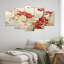 Orchidées rouges et blanches - art mural 5 pièces