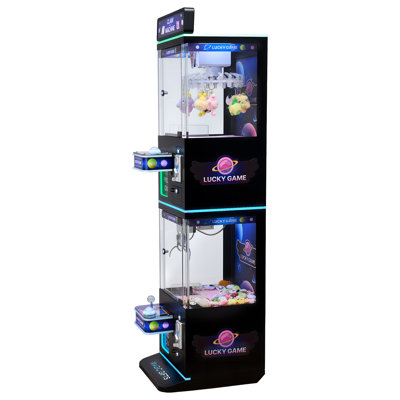 Machine à grue à griffes, machine de jeu d'arcade de taille moyenne avec griffe + grippage double couche, lumière et son, distributeur de bonbons Grabber, distributeur de prix, pour cinéma maison, noir et violet