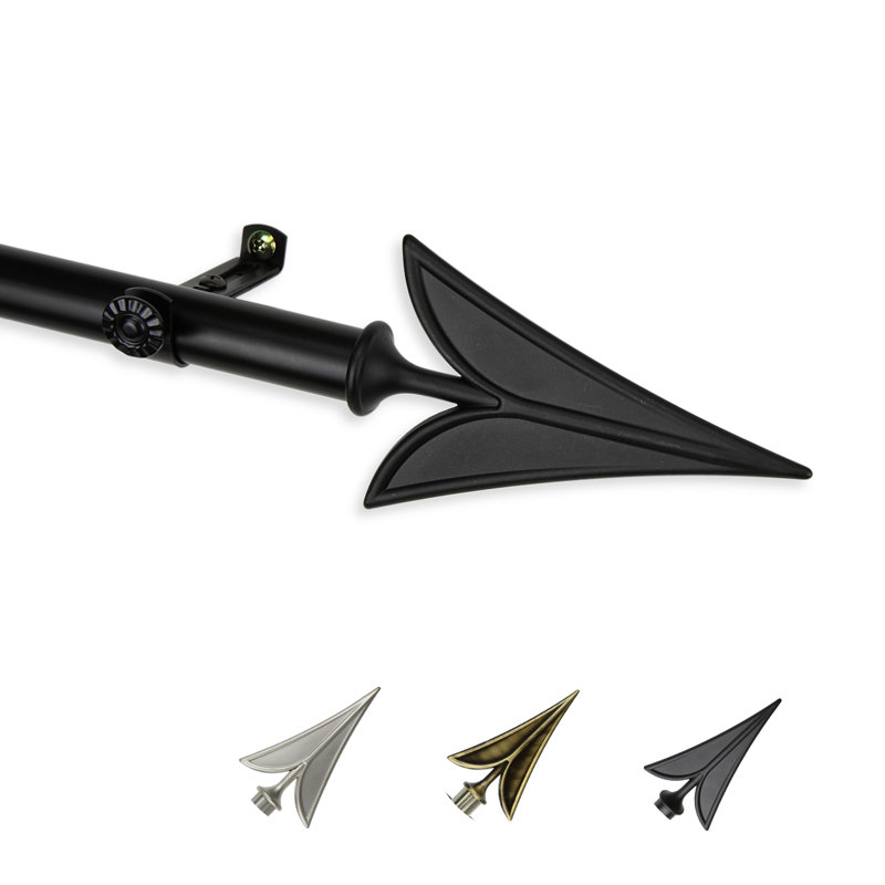 Tringle à rideaux simple Mcallier, Noir, 48 po à 84 po