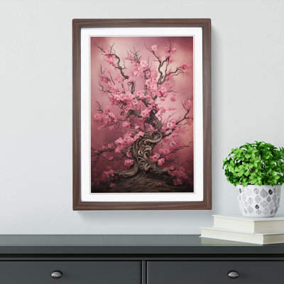 Cherry Blossom Tree Victorian - Single Picture Frame Print on Wood
