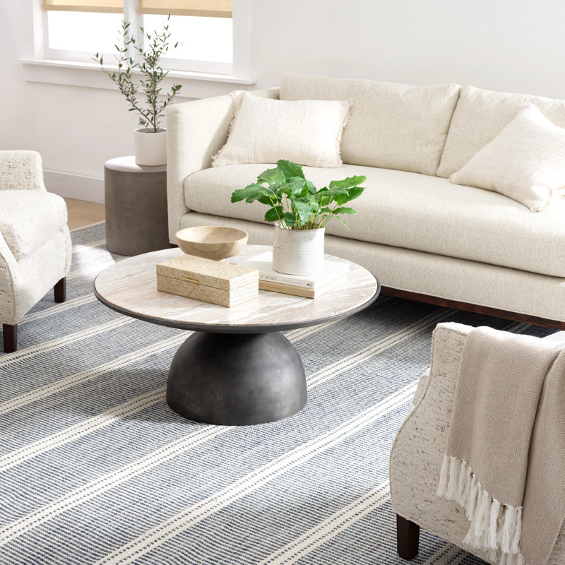 Malta Handwoven Wool Rug, Rectangle 6' x 9', Blue