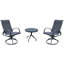 Ensemble 3 pièces en métal avec 1 table et 2 chaises berçantes pivotantes Abbie-Lea