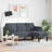 vidaXL Sofa Set with Cushion Dark Grey Polyester
