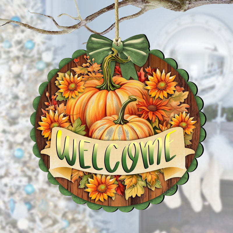 Ornement en bois Welcome