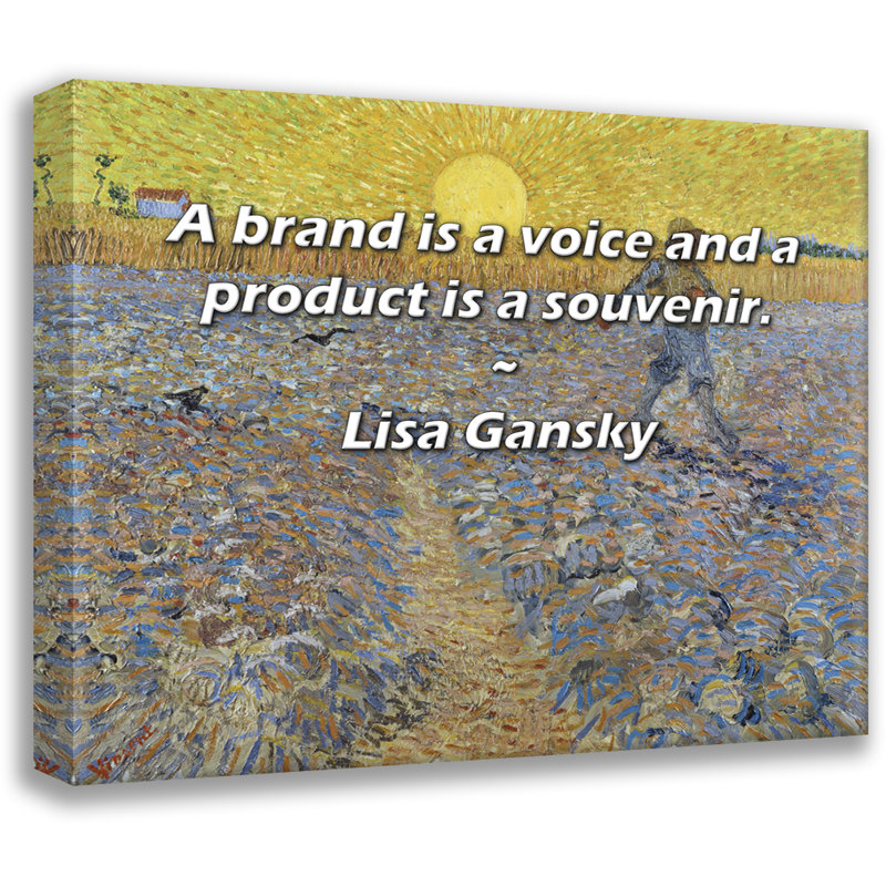 Artsy Quote "A brand is a voice and a product is a souvenir." By Lisa Gansky Gallery Wrapped Canvas, 33" H x 48" W