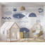 Adhésif mural pelez et collez pour enfants - Poissons et crabes géométriques-387112179-385109850