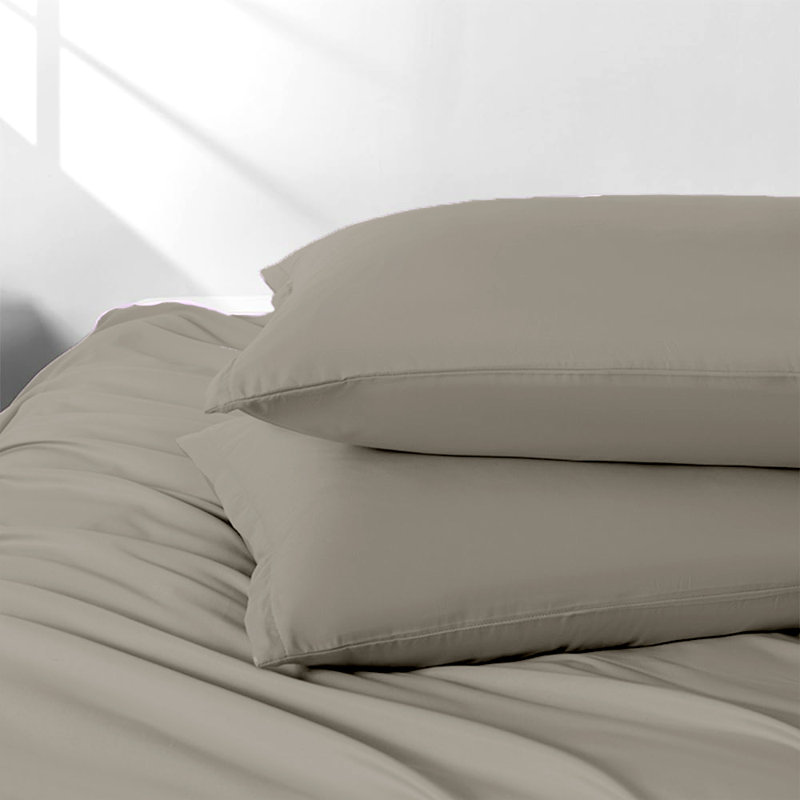 Taies d'oreiller en microfibre brossée Easy Care, Taie d’oreiller standard, Gris foncé