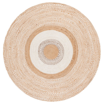 Natural Fiber Handwoven Jute Geometric Rug