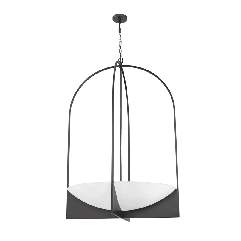 Hoyet 8 - Light Steel Dimmable Urn / Bowl Chandelier, Matte Black
