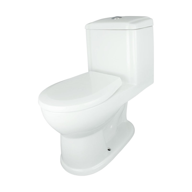 Toilette blanche pour enfants avec chasse à bouton poussoir