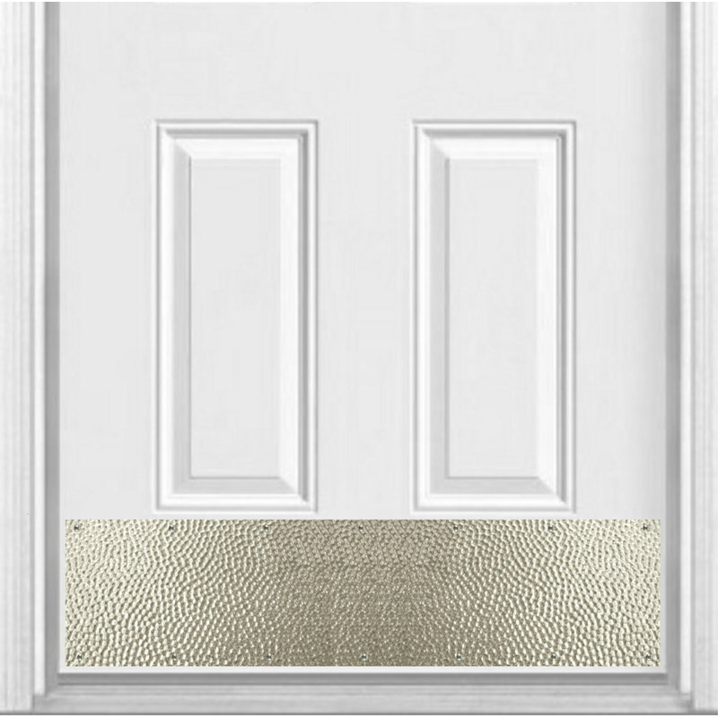 Plaque de porte martelée, Acier inoxydable, H 6 po x l 30 po x P 0,04 po