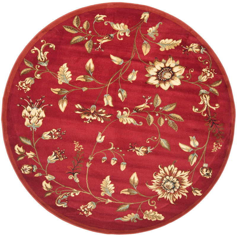 Klose Performance Floral Rug, Round 5'3"