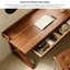 Bureau d'écriture rectangulaire en bois massif rétro brun-1817697531