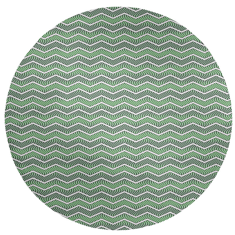 Chenille Chevron Indoor Rug, Round 5'