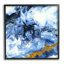 Mouvement de l'eau, fluide abstrait, jaune et bleu, surdimensionnée, encadrée, estampe numérique par Liz Jardine