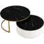 Élégante table basse moderne avec dispositif de nidification et tiroir de style rond noir et doré