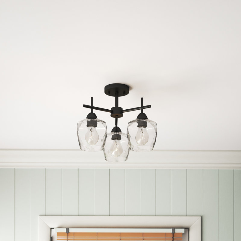 Lustre transitionnel sable et stable Chauncee, Noir, Transparent