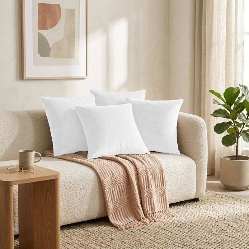 Plain Velvet Cushion Cover-(Pack of 4), Off-White