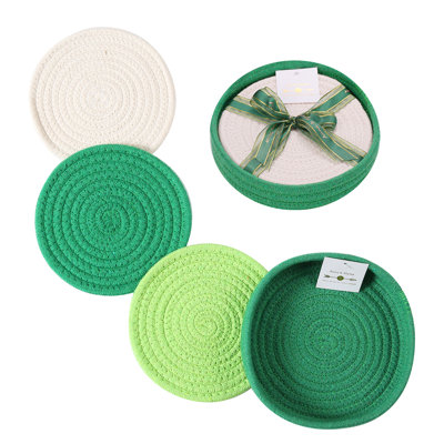 Cotton Round 3 Piece Trivet Set