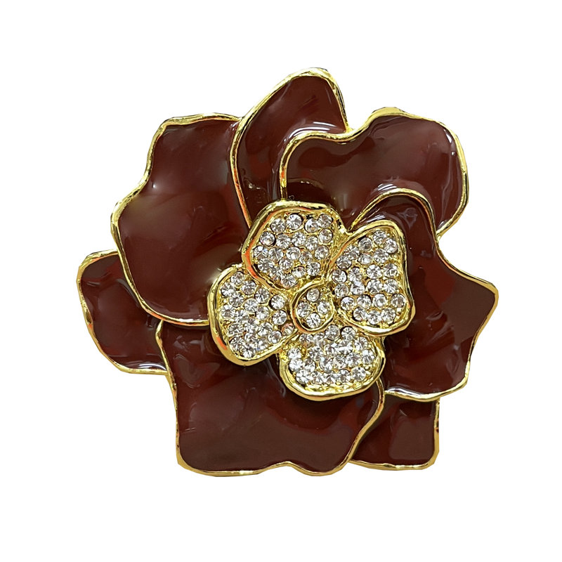Spring Flower Napkin Rings Gift Box, Burgundy