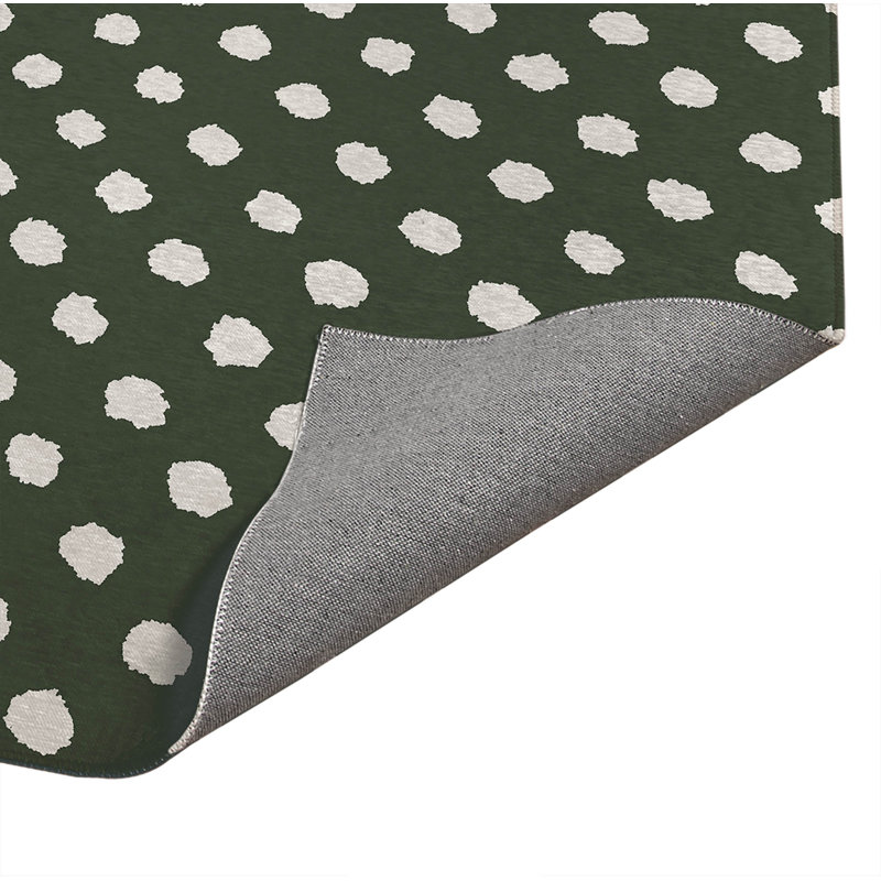 Tapis de cuisine Dot Dot, Chimichurri, Rectangulaire 3 pi x 5 pi, Grunge à pois